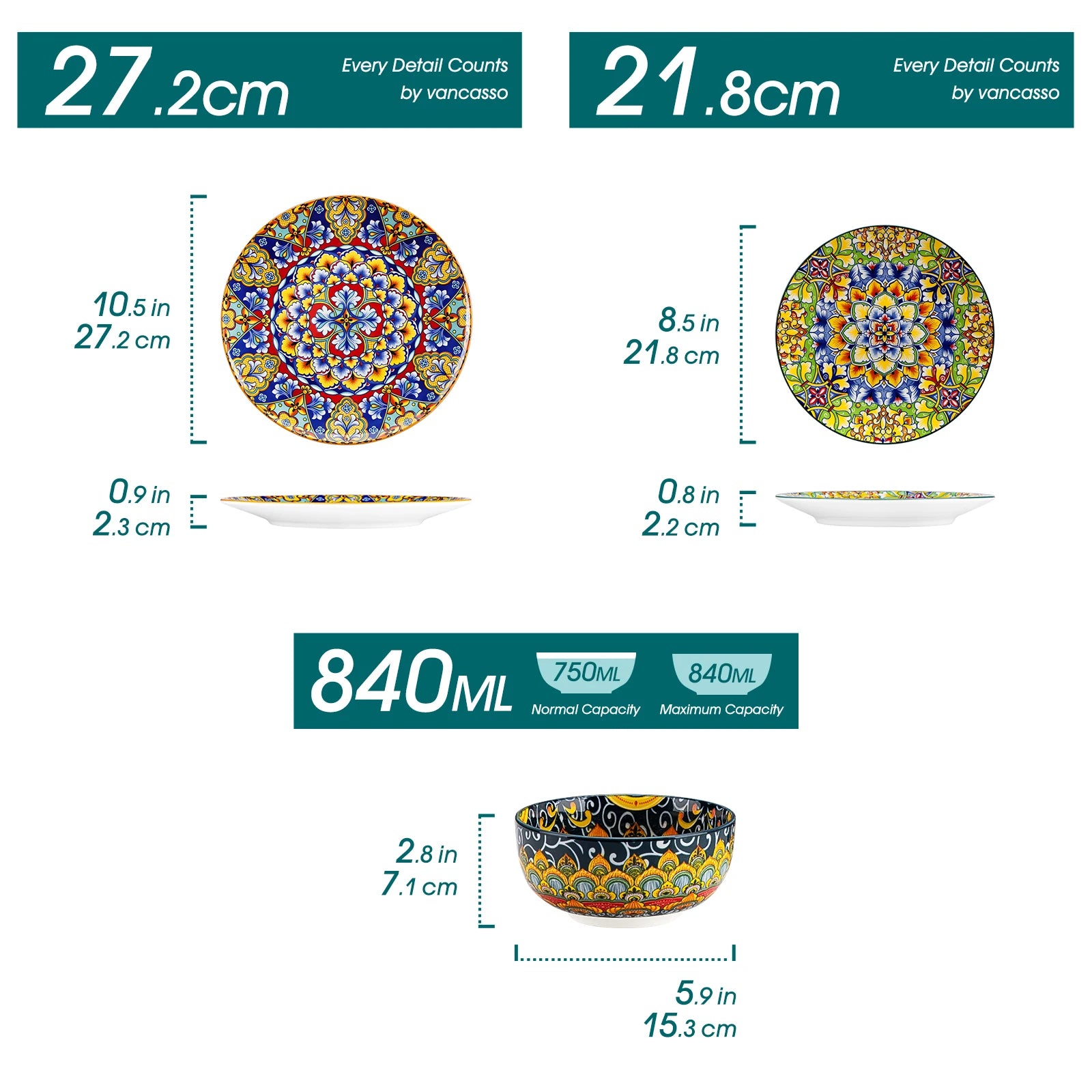 VibrantVista™ Mediterranean Dinnerware Set