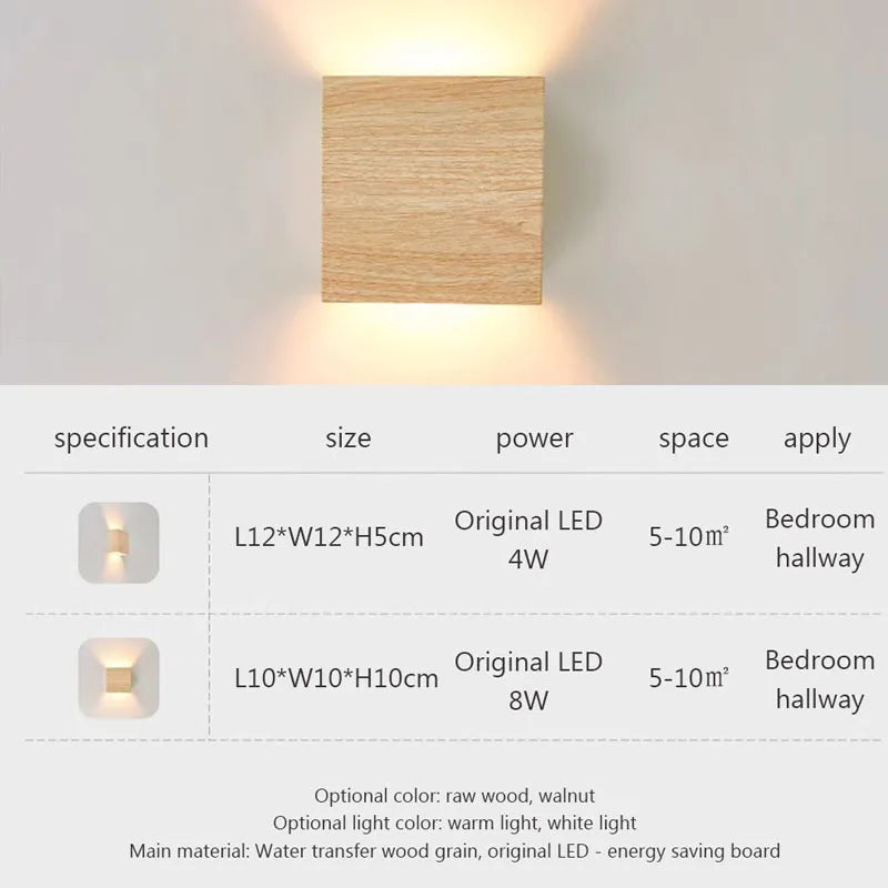 LumoCube™ Wooden Wall Light
